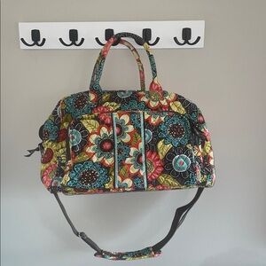 Vera Bradley Flower Shower Weekender duffel travel tote Floral Bag